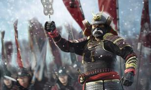 Takeda Shingen raises his war fan signaling troops to advance.