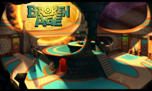 The Hub in Broken Age with a sweet logo.